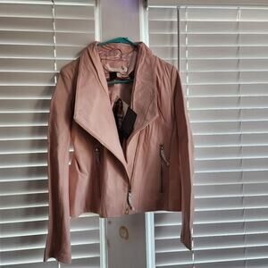 IMAN pink leather jacket  size mediums